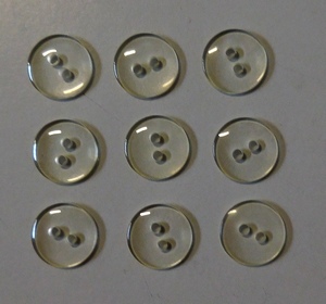 Buttons nylon 12mm/2-holes (25 pcs), Transparent